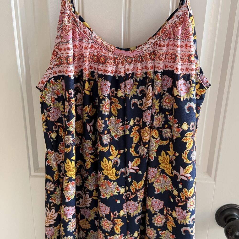 Bucket List Boho Paisley Wide Leg Romper Jumpsuit, Size Small - Picture 2 of 10